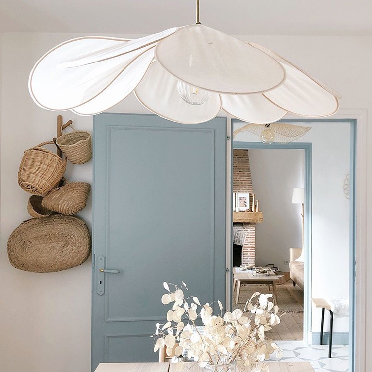 Fabric Dining Room Chandelier Living Room Bedroom Creative Petal Lamp - Image 2