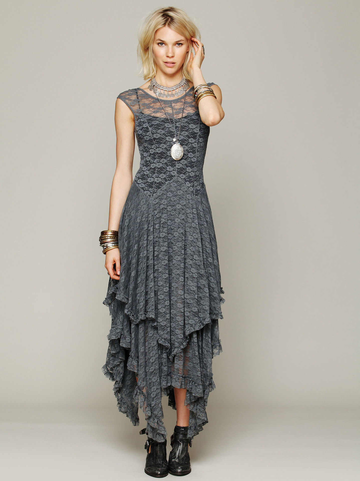 Fashion Women's Wear Irregular Lace Dress