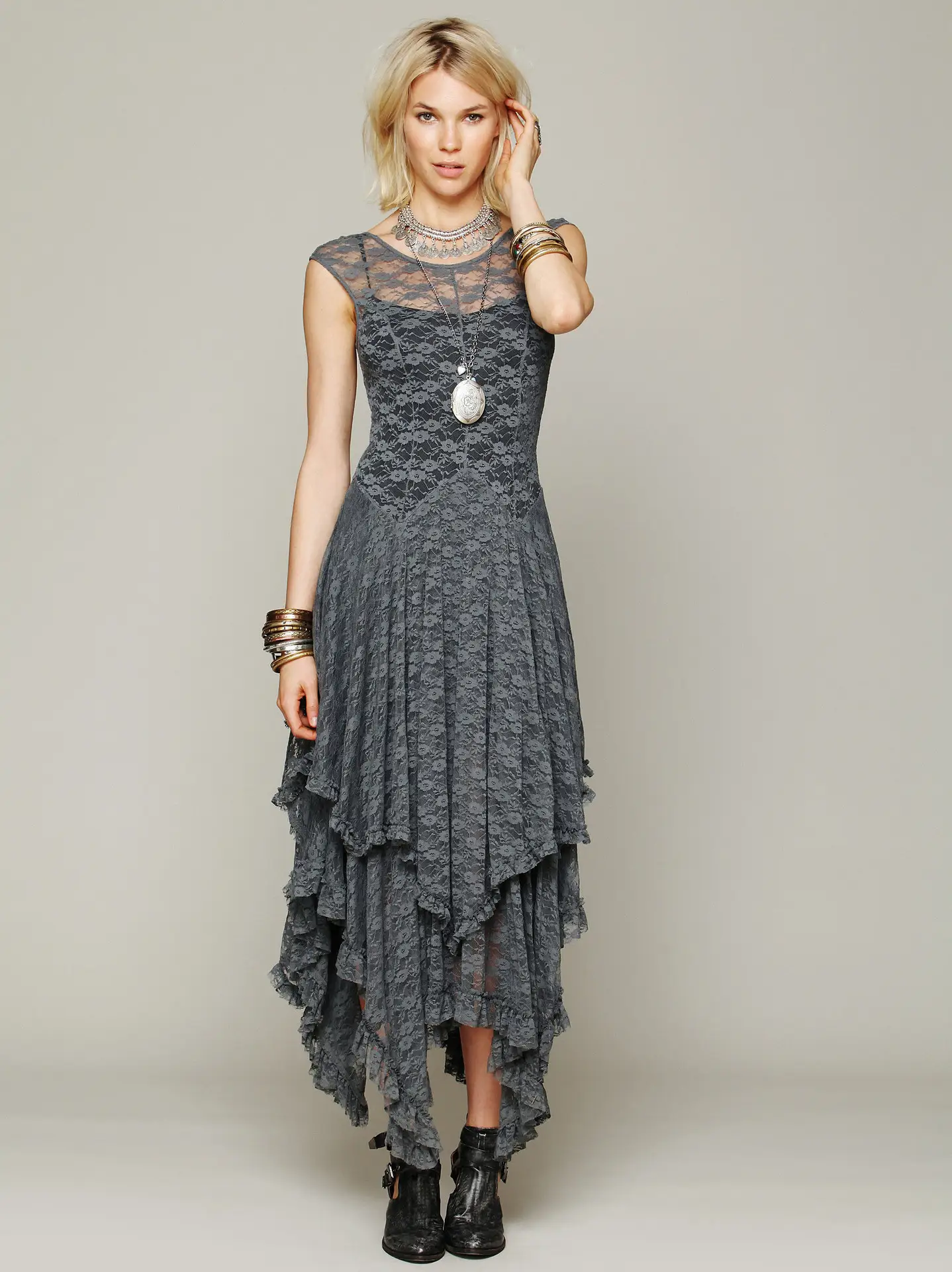 Fashion Women's Wear Irregular Lace Dress