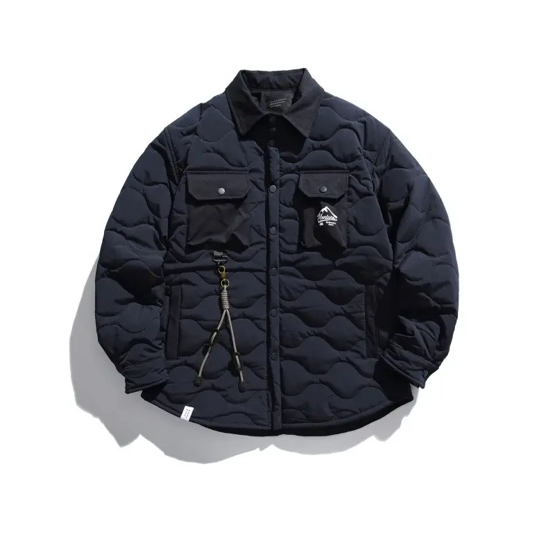 Lapel Gourd Plaid Cotton-padded Clothes for Men and Women