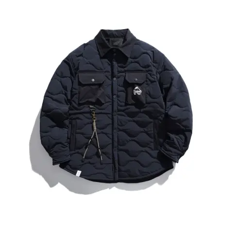Lapel Gourd Plaid Cotton-padded Clothes for Men and Women