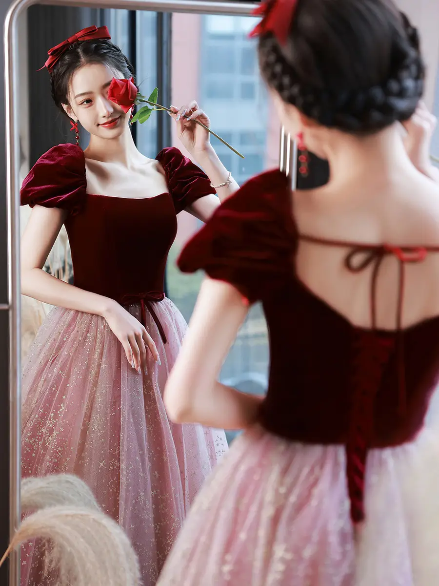 New Princess Escape Daily Style Hepburn Style Engagement Art Exam Dress
