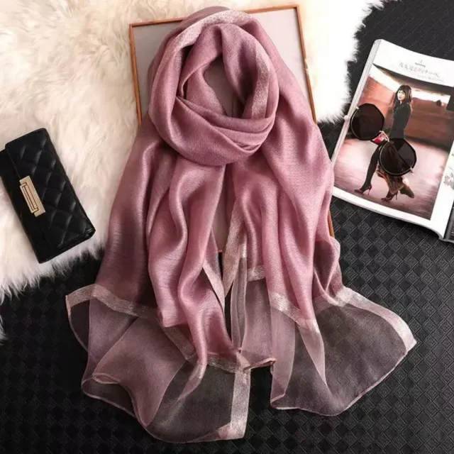 Summer Women's Solid Color Thin Fashion All match Plaid Scarf Purple - Shop at LoveMi