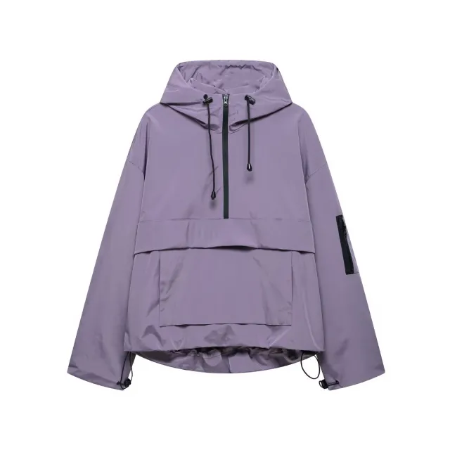 Casual Sports Hooded Jacket Top Outdoor Jacket Coat Purple - Shop at LoveMi