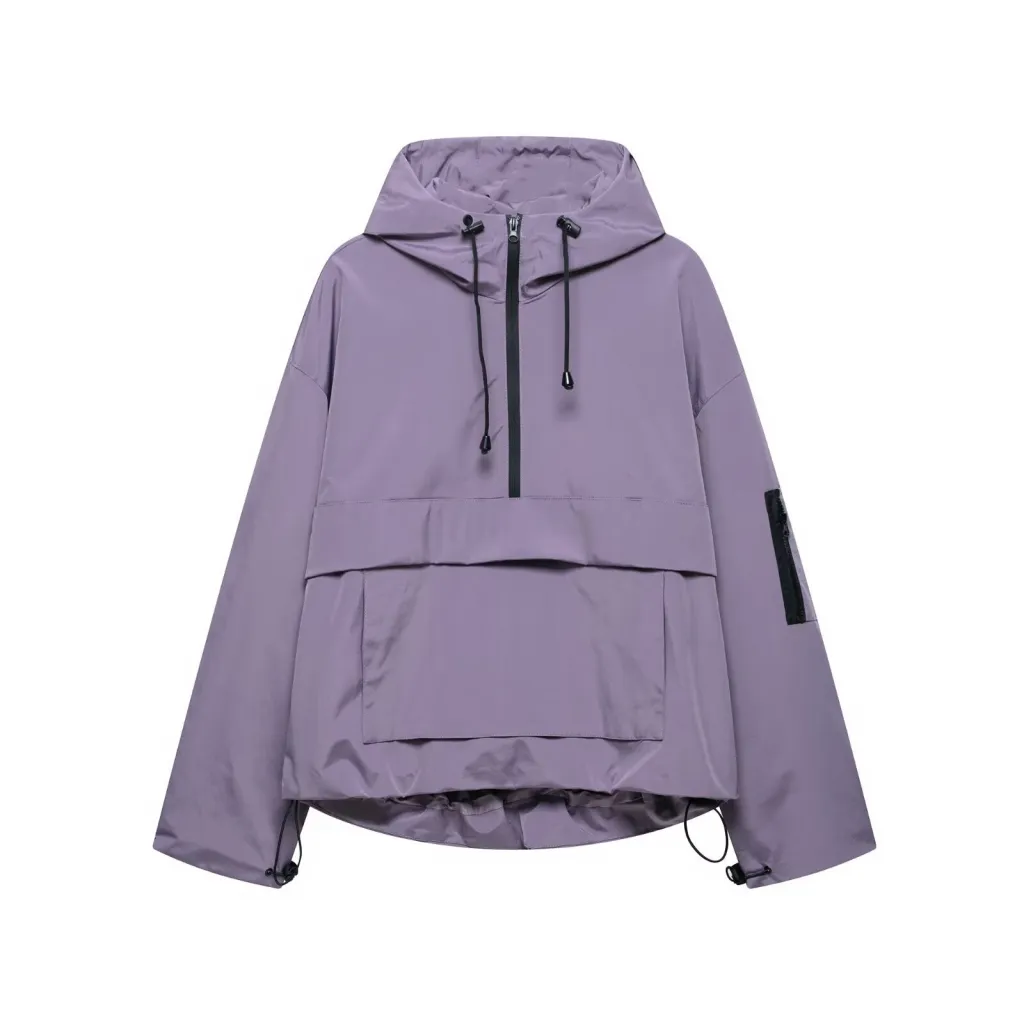 Casual Sports Hooded Jacket Top Outdoor Jacket Coat - Purple