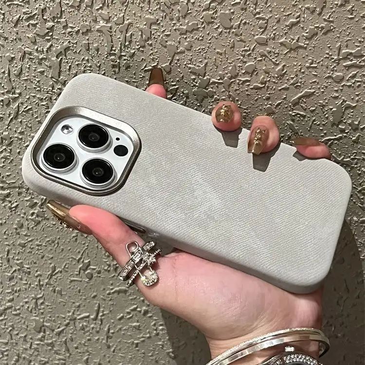 Magnetic Leather Drop-resistant Flannel Phone Case