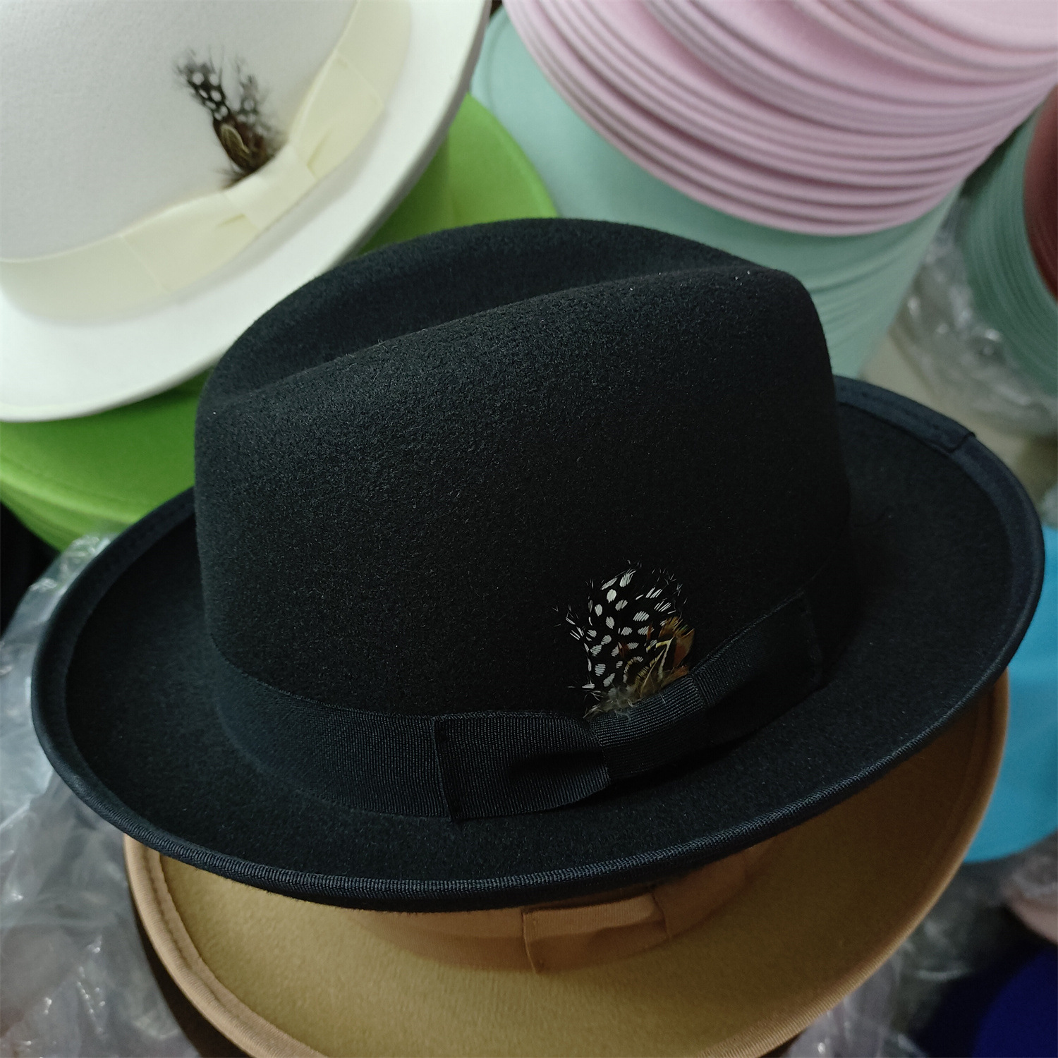 Men's Billycock Feather Fur Felt Hat