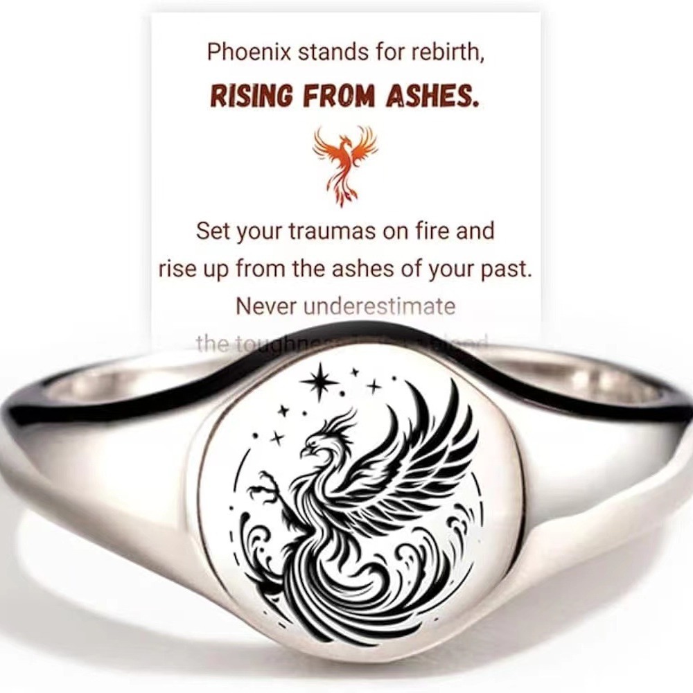 Fashion Stainless Steel Phoenix Ring Incentive
