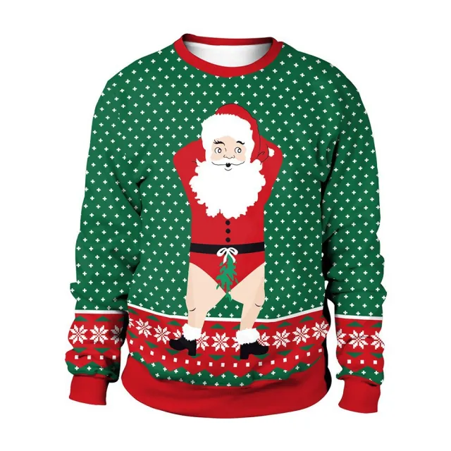 European And American Christmas Christmas Men's And Women's Same 3D Printed Crew Neck Sweatshirt Top Couple Wear Lh2349 - Shop at LoveMi