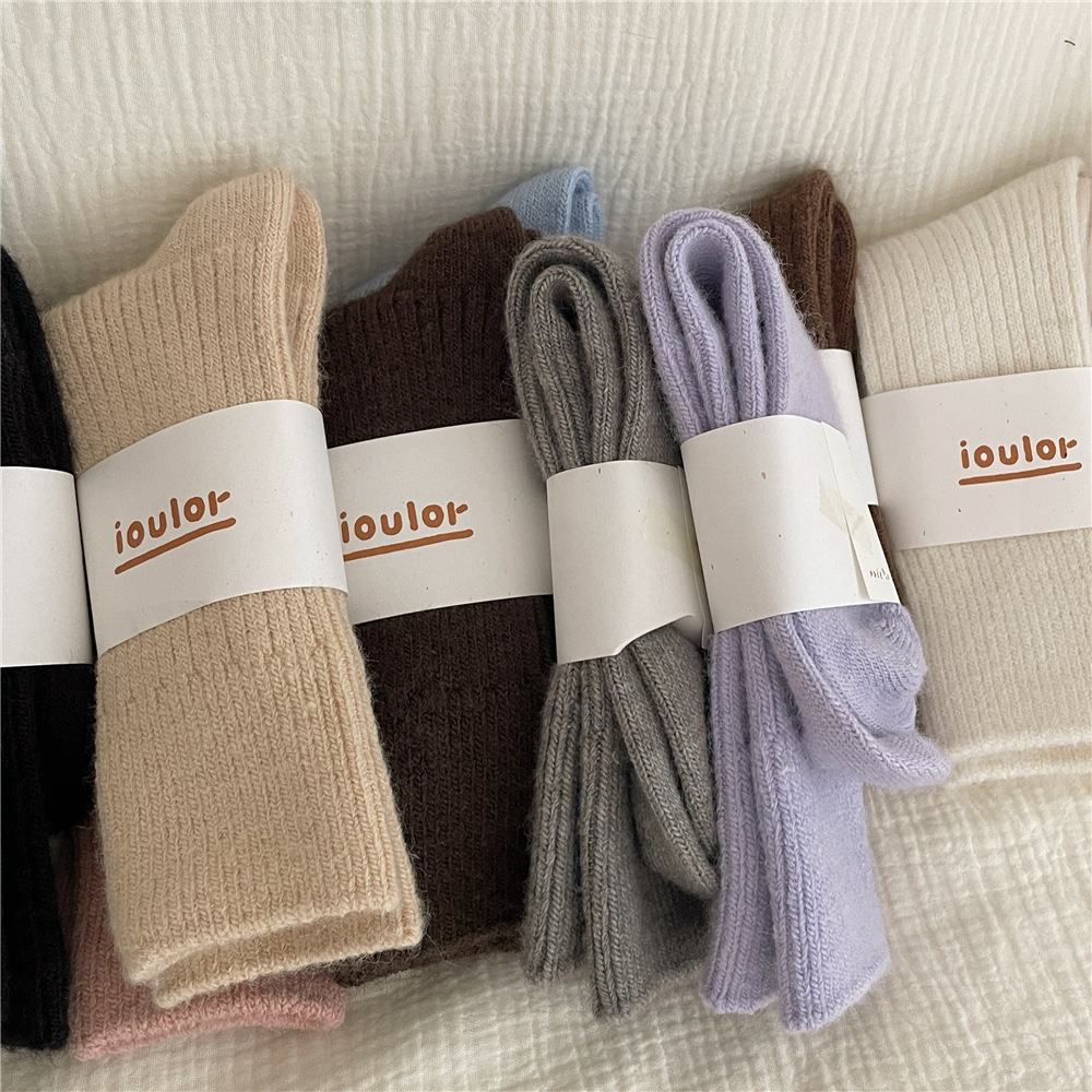 Thickened Wool Socks For Women Warm Mid-calf Length