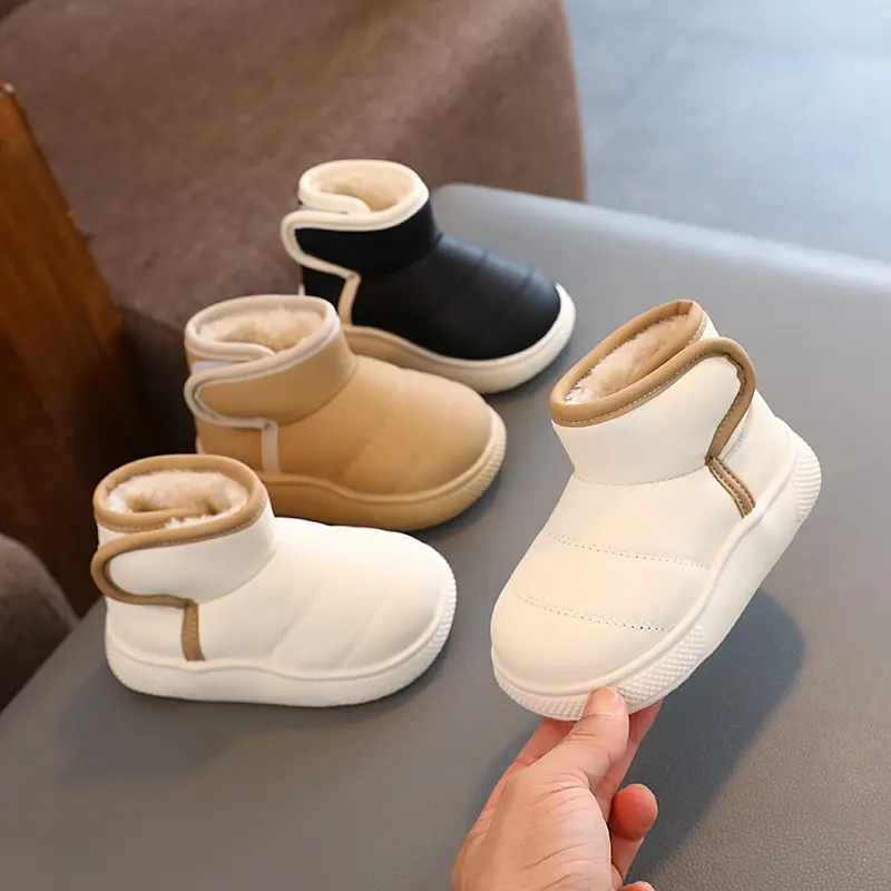 Winter Solid Color Children's Shoes Plus Velvet