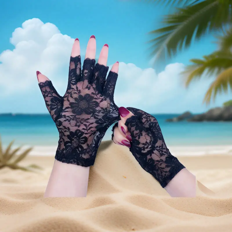 Half Finger Lace Sun Protection Gloves
