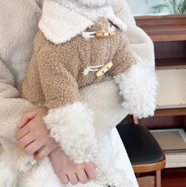 Autumn And Winter Thick Warm Dog Buckle Polar Fleece Jacket Khaki - Shop at LoveMi