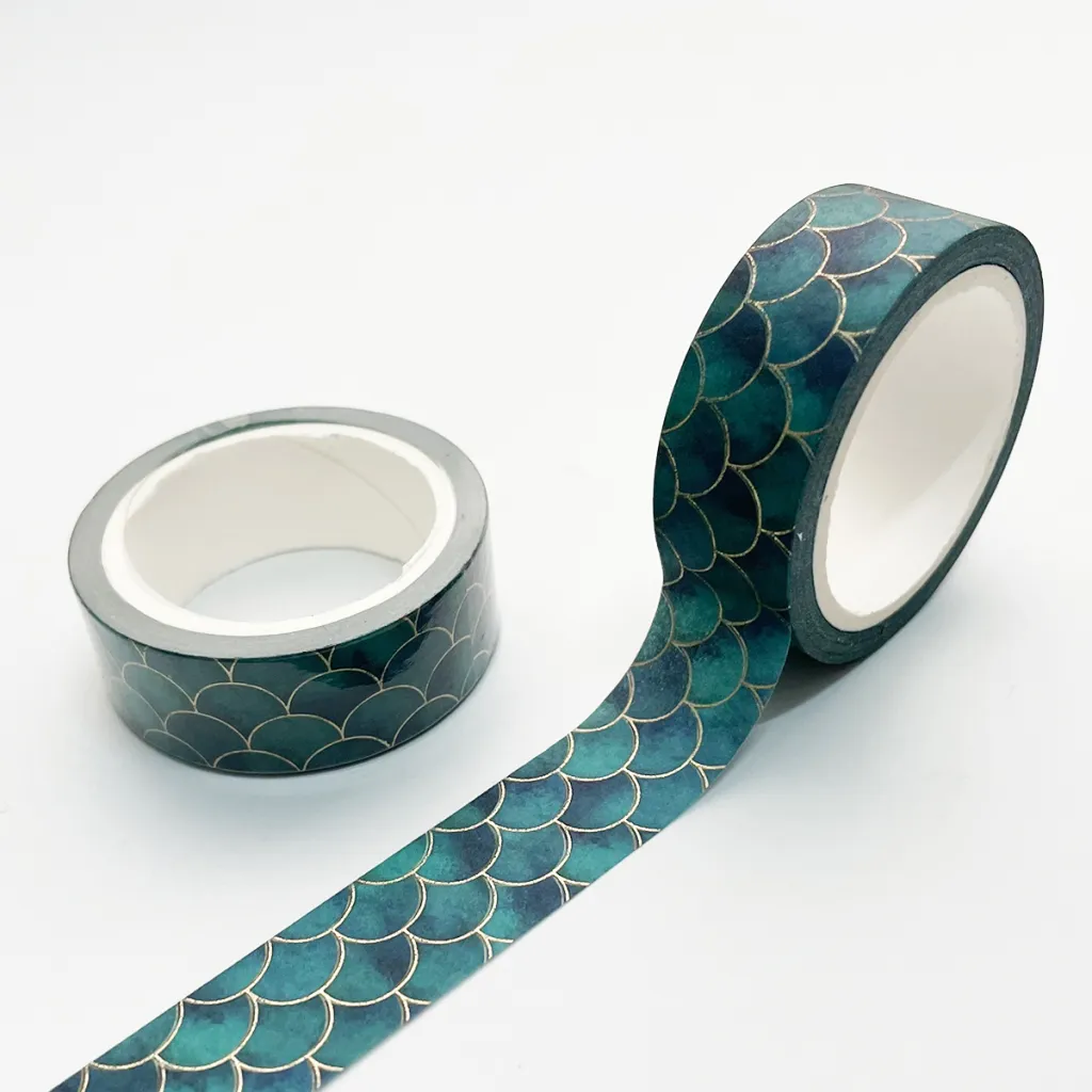 Hot Gold Foil Adhesive Tape Notebook DIY Decoration Masking Tape - Gilding Scale