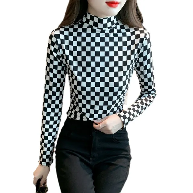 Half Turtleneck Bottoming Shirt Women's FallWinter Slim Slimming White - Shop at LoveMi