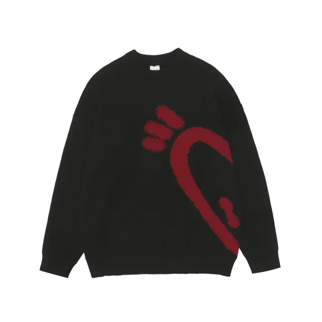 Fashion Lazy Couple Love Round Neck Men's And Women's Knitwear Sweater Black Left - Shop at LoveMi