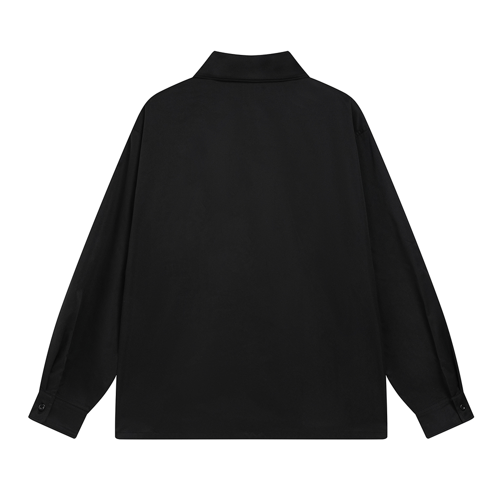 Gothic Letter Printed Long Sleeve Shirt Loose Casual Cardigan