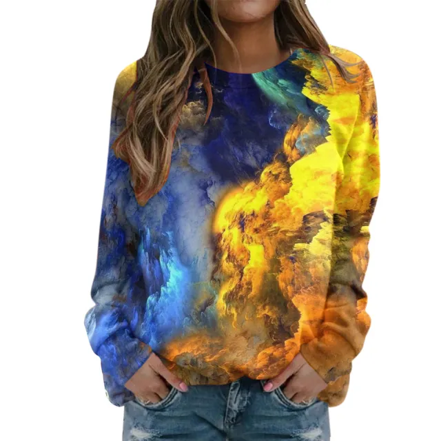 Starry Sky 3D Digital Printing Women's Round Neck Sweater Myl2724 L - Shop at LoveMi