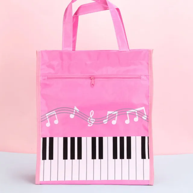 Piano Notes Tuition Bag Tote Bag Two Layers Pink - Shop at LoveMi