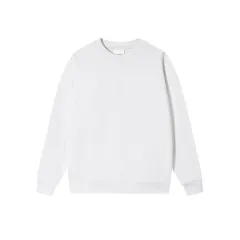 Autumn And Winter Loose Solid Color Drop Shoulder Round Neck Sweater For Women - White - View 1