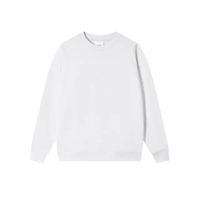 Autumn And Winter Loose Solid Color Drop Shoulder Round Neck Sweater For Women White - Shop at LoveMi