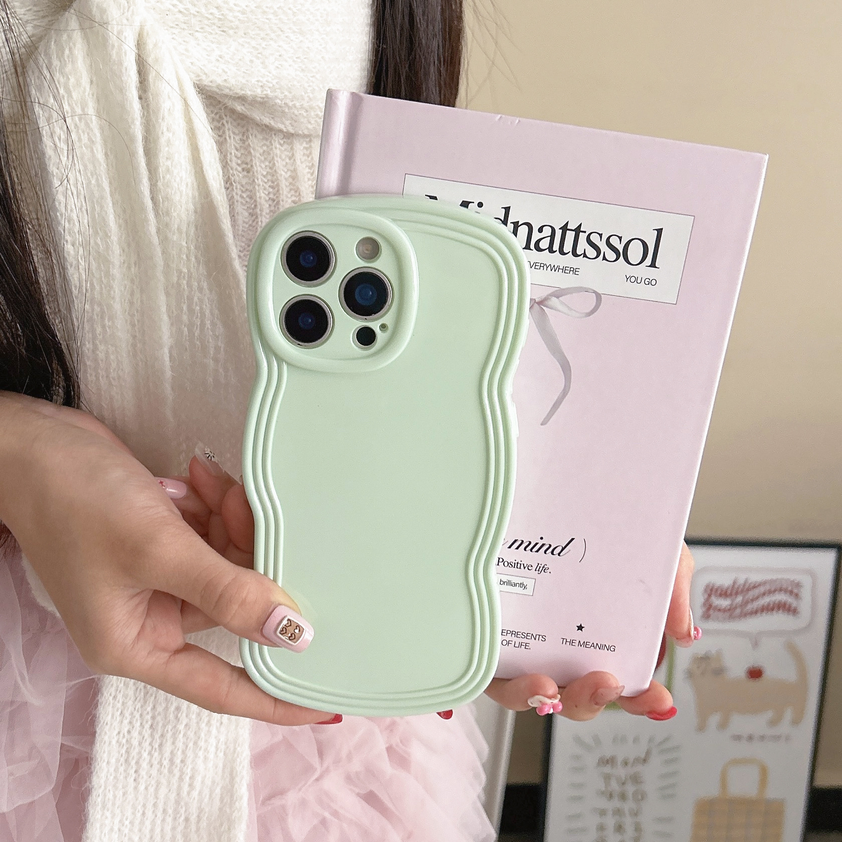 Simple Cream Candy Color Wave Phone Case - Image 5