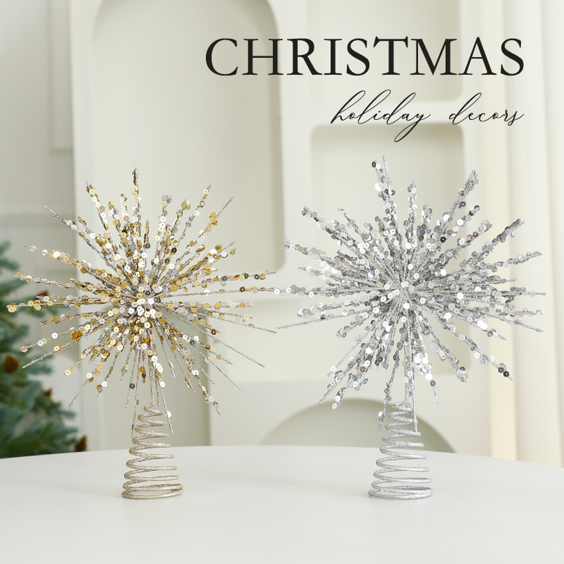 Eight Awn Star Champagne Christmas Decoration Ornaments