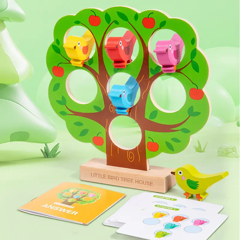 Childrens Wooden Birdhouse Logic Puzzle Game