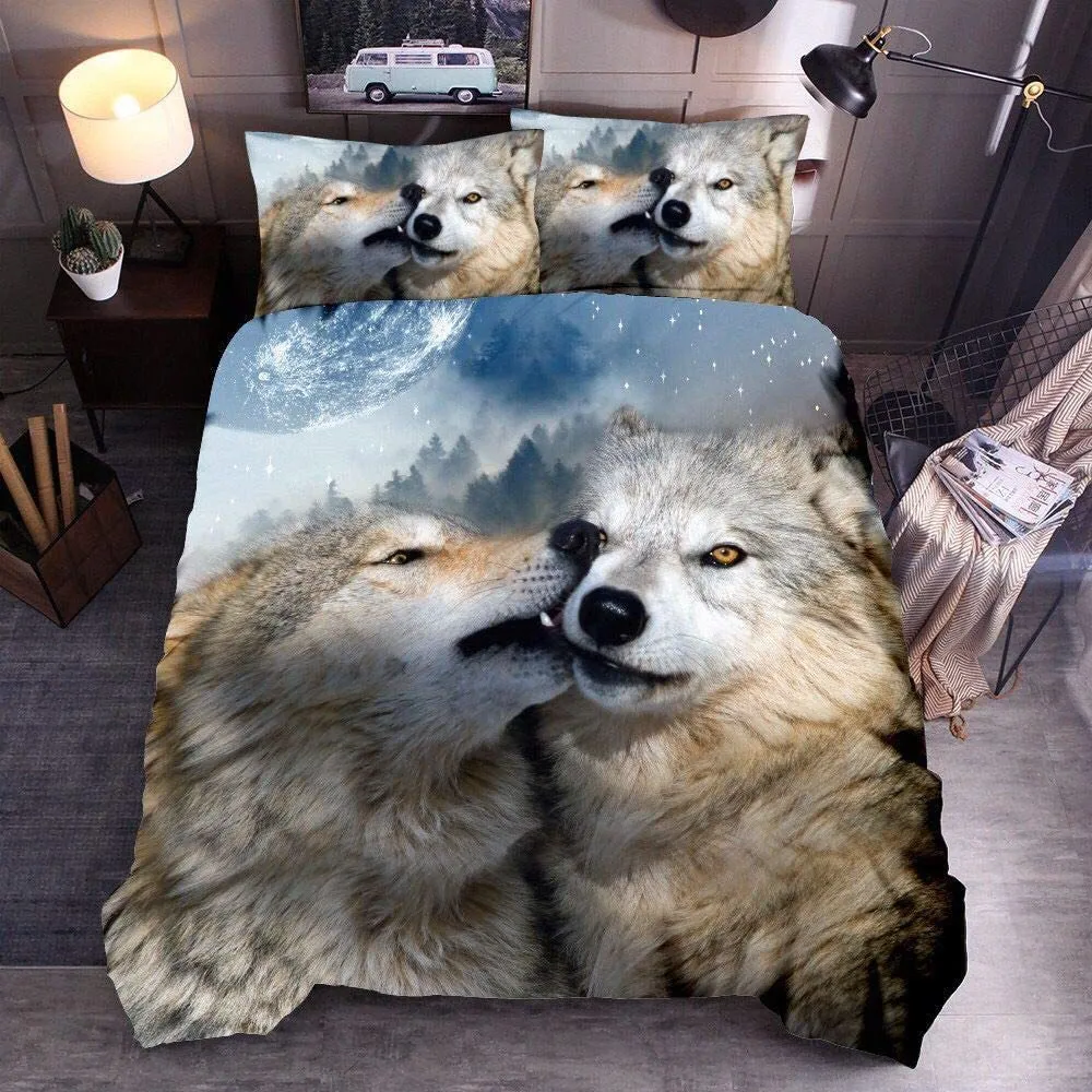 New Pure Cotton Quilt Four-piece Printing Style - Wolf Quilt Cover 2
