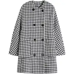 Woolen Plus Size Women's Clothing Houndstooth Coat - View 1