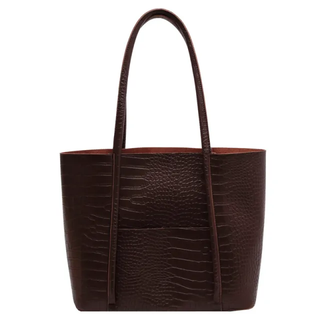 Retro Large Capacity Commuter Tote Handbag Brown - Shop at LoveMi
