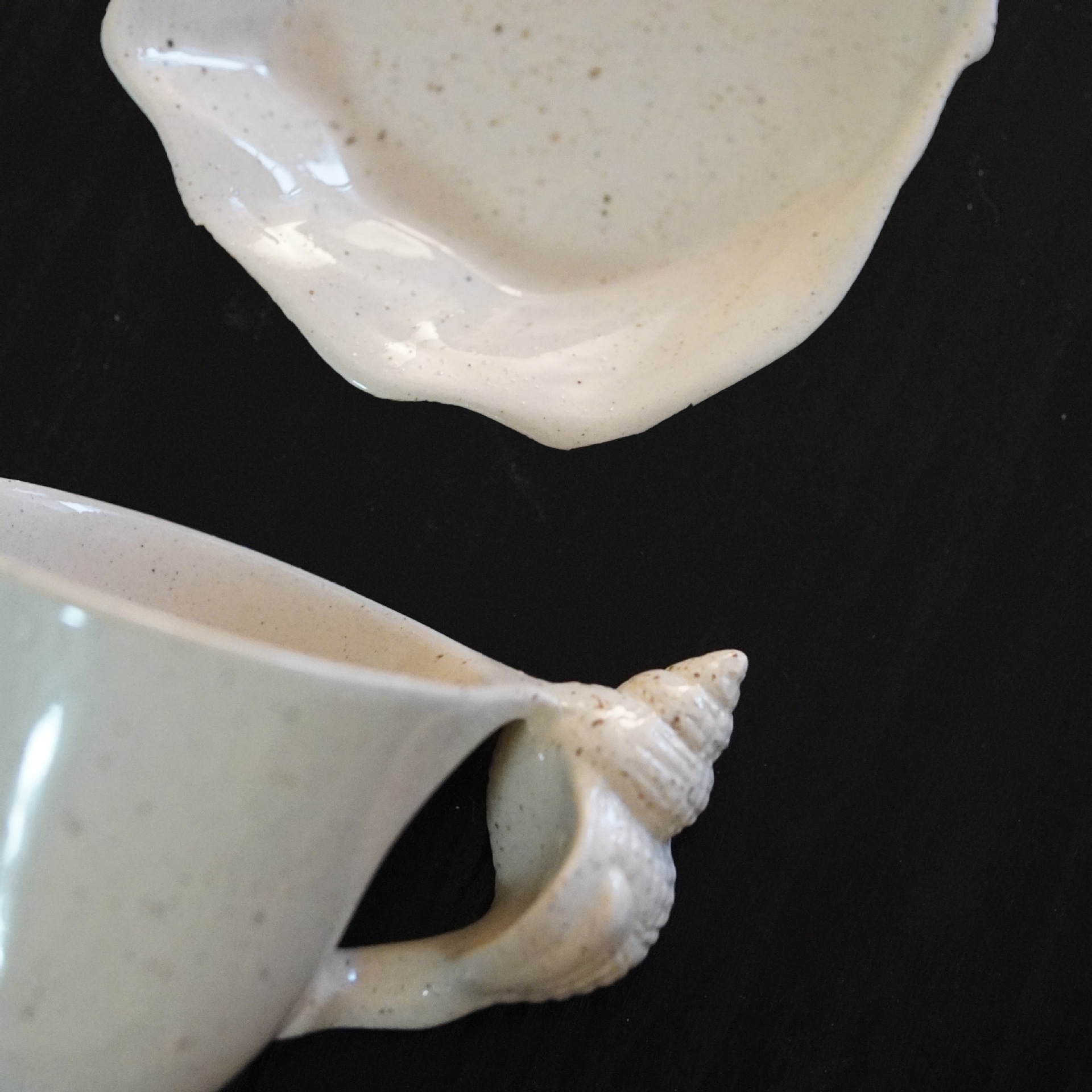 Handmade Shell Conch Ceramic Coffee Set Suit