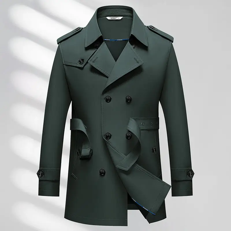 Men's Business Trench Coat Non-ironing Texture