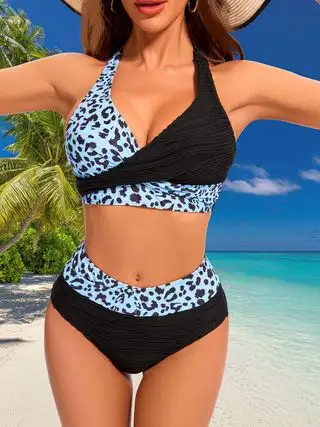 Sexy Split Bikini Lace Up Cross Swimsuit