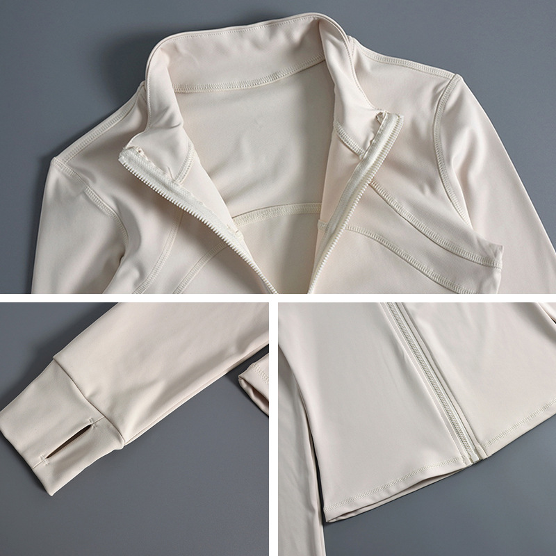 High Neck Quick-drying Nude Feel Yoga Clothes Long-sleeved Sports Jacket