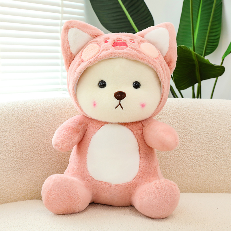 Colorful And Cute Strawberry Bear Plush Doll
