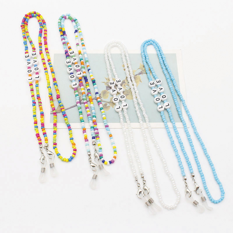 Eyeglasses Chain Letter Chain Color Mix Necklace
