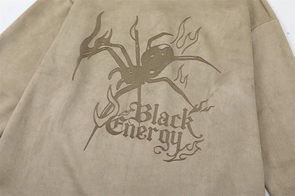 Spider Print Long Sleeve Men's Spring And Autumn Round Neck