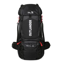 Outdoor Sports On Foot Backpack 60l Large Capacity - Black - View 1