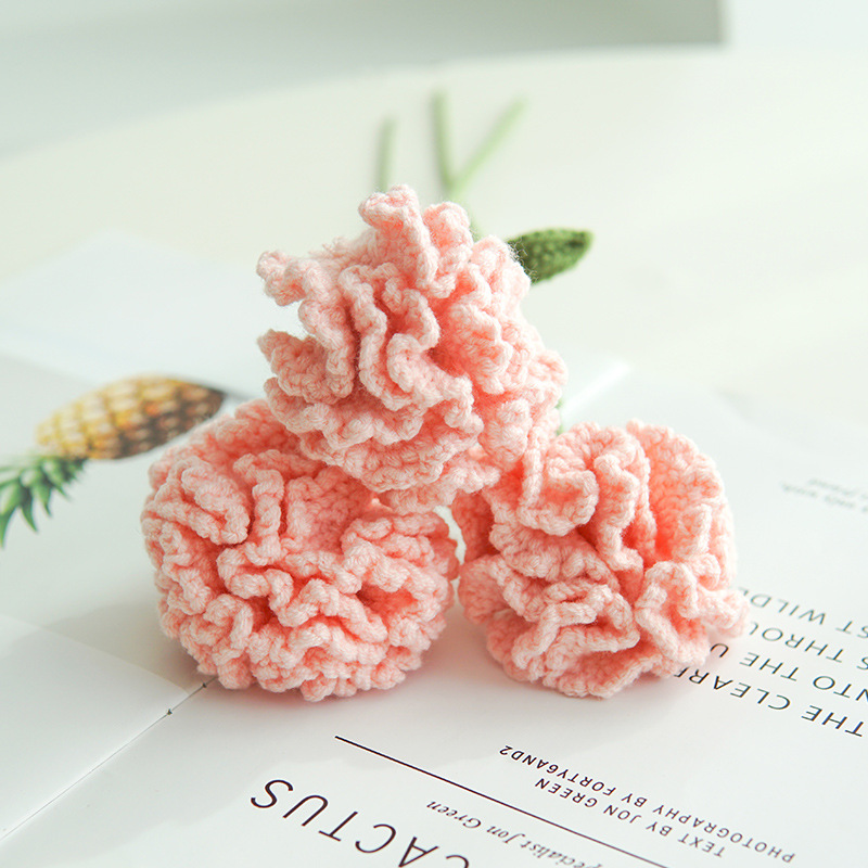 Hand-knitted Finished Yarn Bouquet Of Knitted Artificial Flowers 19