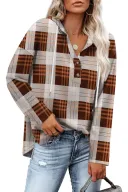 Apricot Brown Long Plaid