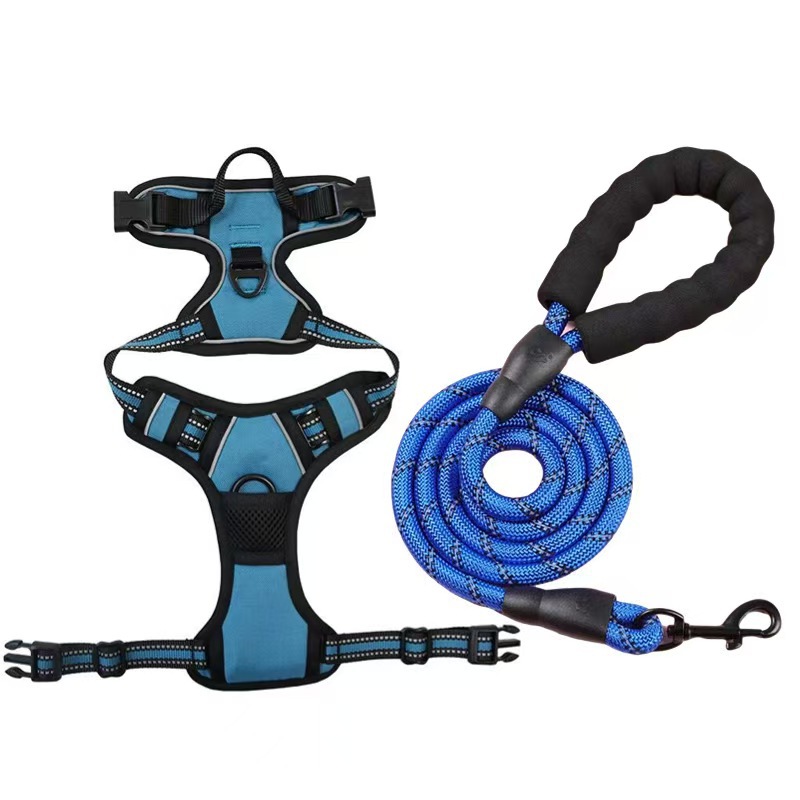 Multi-layer All-in-one Pet Dog Harness and Leash Set - Durable Nylon Walking Rope for Small Medium Large Dogs Outdoor Training 8