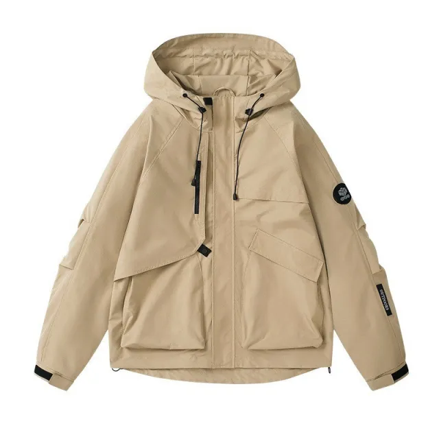 Women's Outdoor Windproof Waterproof Hooded Casual All matching Jacket Khaki - Shop at LoveMi