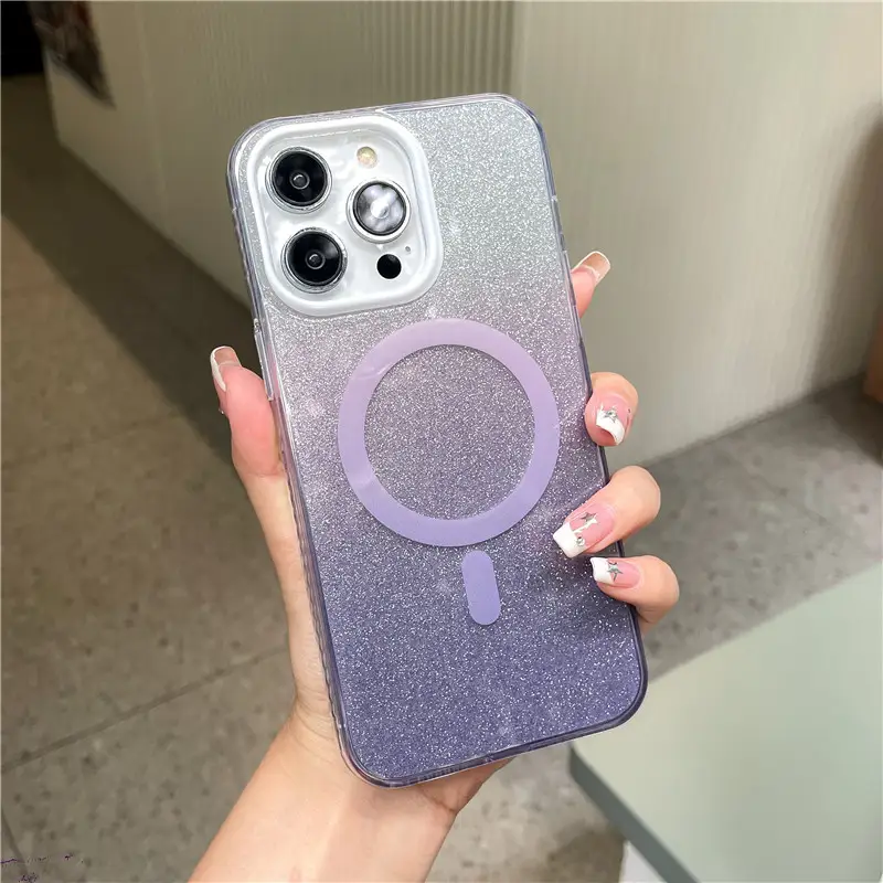 Glitter Gradient Phone Case Drop-resistant Transparent Protective Cover