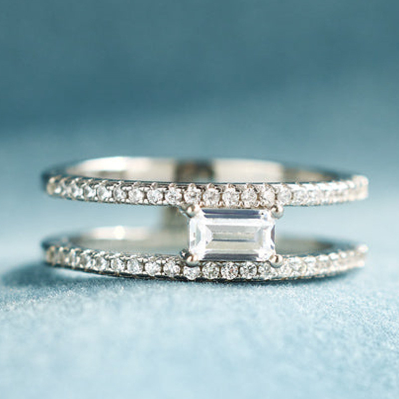 Ornament Geometric Square Women's Fashion Ring