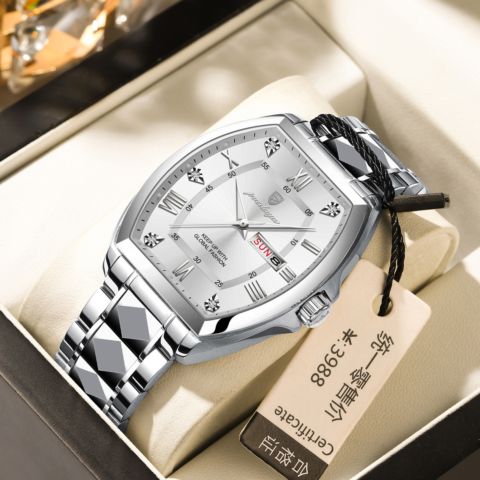 Waterproof Luminous Barrel-shaped Quartz Mens Watch 3