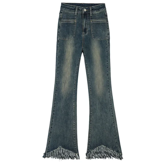 Women's Retro High elastic Skinny Jeans Blue - Shop at LoveMi