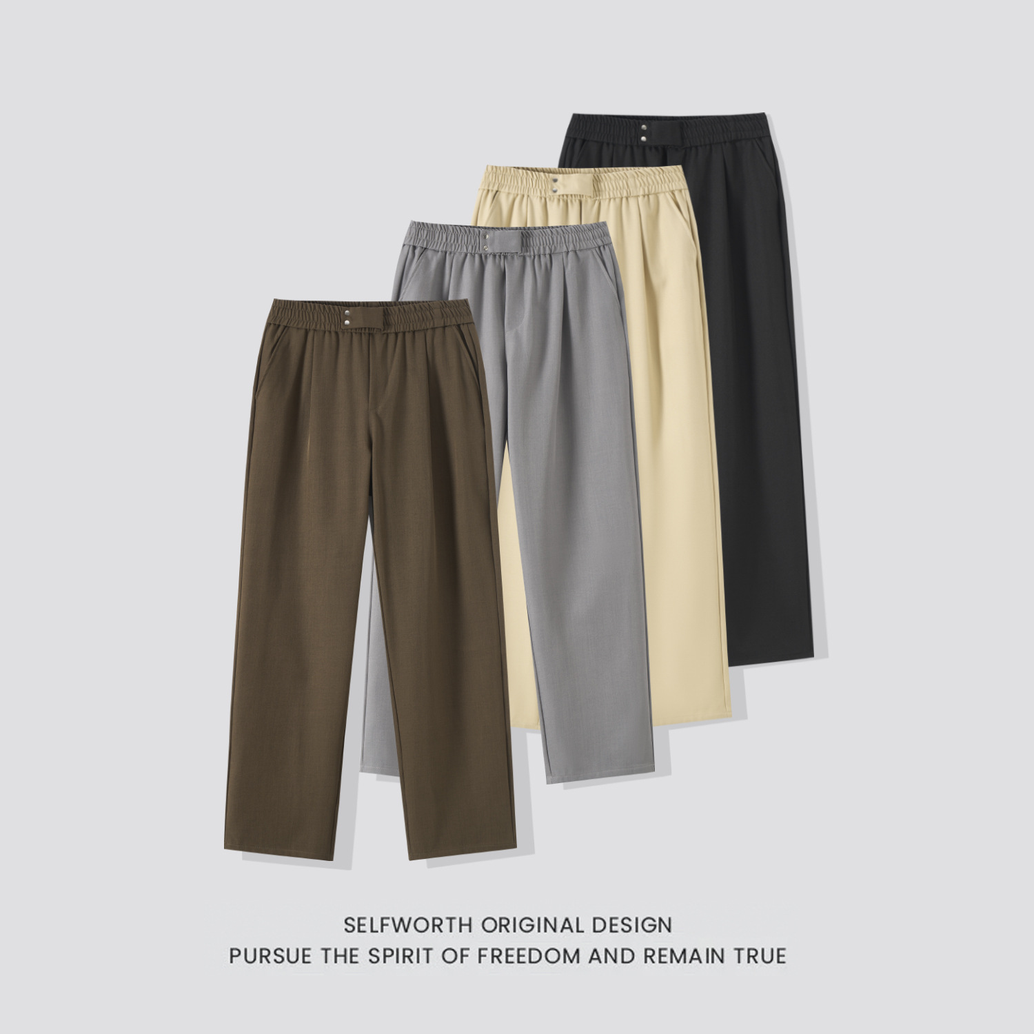 Business-casualNew Mens Mid-length Casual Pants With An Elastic Waist