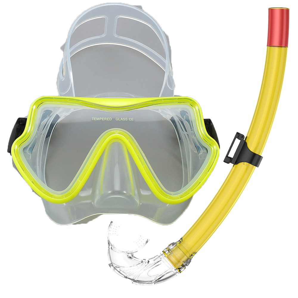 Adult diving mask set with snorkel and breathing tube (free