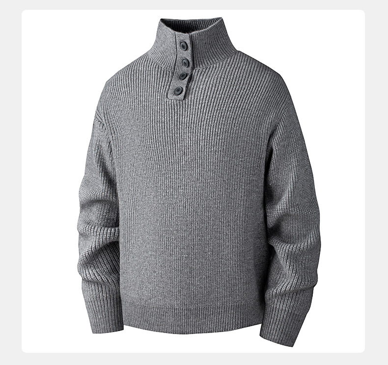 Warmth-Boosting Men’s Turtleneck Loose Knit Sweater - Thickened